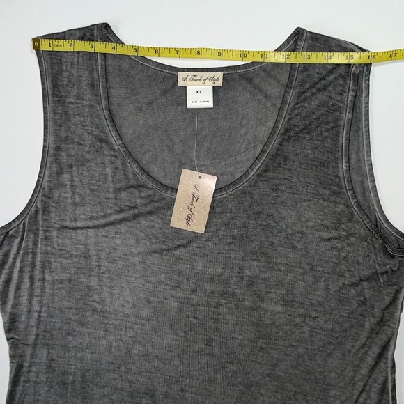 NWT A Touch Of Style - Women Sz XL - 2 Peice Set Grey Tank Top & Grey Lace Top - Picture 9 of 16